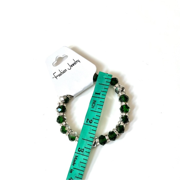 Emerald and Silver Crystal Bracelet - Picture 5 of 5